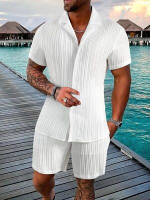 Men’s Elegant White 2-Piece Outfit